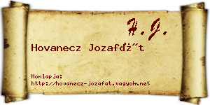Hovanecz Jozafát névjegykártya